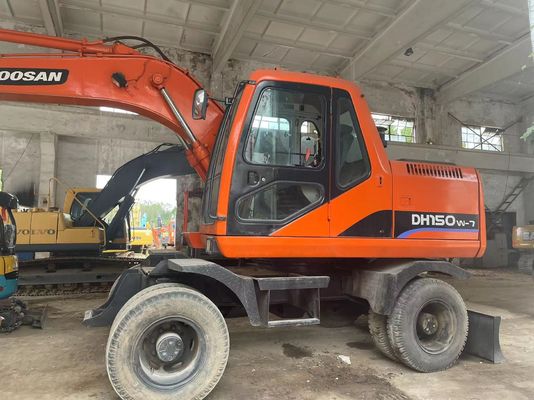 2012 Χρησιμοποιούμενη Mini Excavator με τροχούς Doosan DH150W-7 Καλή κατάσταση