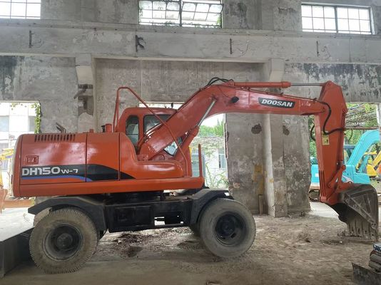 2012 Χρησιμοποιούμενη Mini Excavator με τροχούς Doosan DH150W-7 Καλή κατάσταση