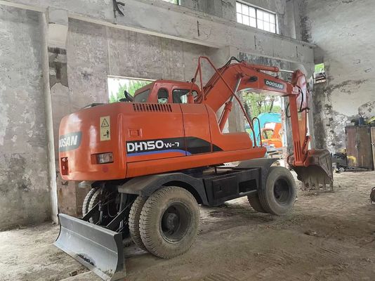 2012 Χρησιμοποιούμενη Mini Excavator με τροχούς Doosan DH150W-7 Καλή κατάσταση